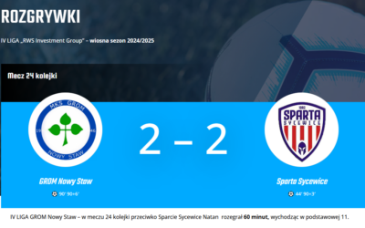 IV LIGA POMORSKA /  GROM Nowy Staw – Sparta Sycewice